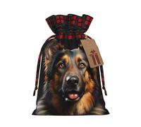 PHAYAH Bolsas de Navidad con patrón de pastor alemán, bolsas de regalo de Navidad, bolsas de dulces de Navidad, bolsas de golosinas, bolsas de recuerdos de fiesta, pequeñas