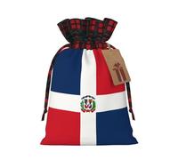 PHAYAH Bolsas de Navidad con patrón de República Dominicana, bolsas de regalo de Navidad, bolsas de dulces de Navidad, bolsas de golosinas, bolsas de recuerdos de fiesta, bolsas medianas