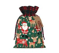 PHAYAH - Bolsas de regalo de Navidad con cordón, diseño de Papá Noel y ciervo de Navidad