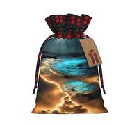 PHAYAH - Bolsas de regalo de Navidad con cordón, diseño "View Under The Moon", talla M