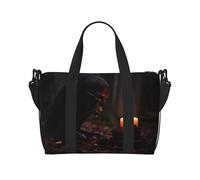 Phayah Bone Bird - Bolsa de viaje con velas, bolsa de viaje para fin de semana, gimnasio, para mujeres y niñas, resistente al agua, Black, Talla única