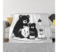 PHAYAH Bonita manta de franela con diseño de oso de botella de leche de 60 x 50 pulgadas, manta de forro polar suave para todas las estaciones, manta cálida para ropa de cama, sofá y trave