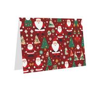 PHAYAH Bonito patrón de regalo de Papá Noel, tarjetas de felicitación en blanco con sobres, 4 x 6 pulgadas, tarjetas de agradecimiento para Navidad, vacaciones, cumpleaños, graduación, aniversario