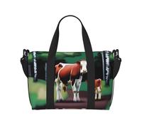 Phayah Calf in The Forest - Bolsa de viaje para fin de semana, gimnasio, para mujeres y niñas, resistente al agua, Black, Talla única