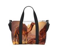 Phayah Camel in The Desert - Bolsa de viaje para fin de semana, gimnasio, para mujeres y niñas, resistente al agua, Black, Talla única