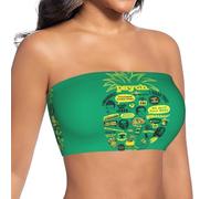 PHAYAH Camiseta corta de verano para mujer, sin tirantes, estilo casual, Negro, L