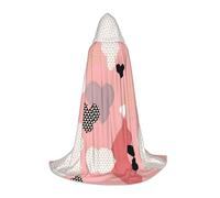 PHAYAH Capa abstracta con capucha para adultos, con patrón de gráfico de amor, disfraz de Halloween, fiesta de disfraces de cosplay, talla S