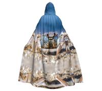 PHAYAH Capa con capucha con patrón de cangrejo para Halloween, disfraz de bruja, disfraz de cosplay, baile de máscaras, para mujeres y hombres