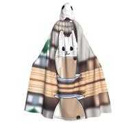 PHAYAH Capa con capucha de gato con leche para adultos, capa neutra con capucha para cosplay, Halloween, bruja, bata de fiesta de Navidad