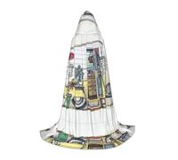 PHAYAH Capa con capucha para adultos con patrón de campistas felices, disfraz de Halloween para mujer, hombre, fiesta de disfraces de cosplay, talla L