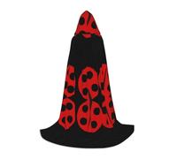 PHAYAH Capa con capucha para adultos con patrón de mariquita, disfraz de Halloween para mujer, hombre, fiesta de disfraces de cosplay, talla S