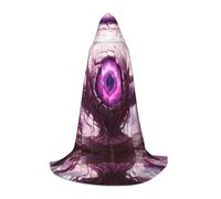 PHAYAH Capa con capucha para adultos con patrón de ojos gigantes misteriosos, disfraz de Halloween para mujer, hombre, fiesta de disfraces, color negro, talla S