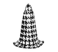 PHAYAH Capa con capucha para adultos con patrón de pata de gallo para Halloween, disfraz de Halloween para mujer, hombre, fiesta de disfraces de cosplay, talla L