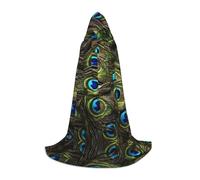 PHAYAH Capa con capucha para adultos con patrón de pavo real fresco, disfraz de Halloween para mujer, hombre, fiesta de disfraces, cosplay, talla M