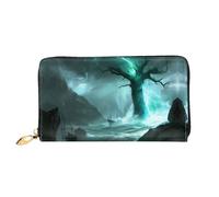 PHAYAH Cartera larga de piel con diseño de árbol antiguo en la tormenta para mujer, con cremallera alrededor, cartera de viaje de piel de gran capacidad para tarjetas de crédito