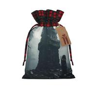 PHAYAH Castle Evil Curse - Bolsa de regalo de arpillera con cordón de Navidad, bolsa de almacenamiento adecuada para Navidad, fiesta de cumpleaños