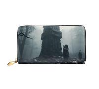 PHAYAH Castle Evil Curse Pattern - Cartera larga para mujer, con cremallera alrededor, de piel, gran capacidad, tarjetero de crédito