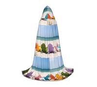PHAYAH Chairs Beside The Blue Sea Sky - Poncho con capucha unisex de Navidad para cosplay, Halloween, fiesta de máscaras, talla S