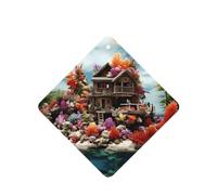 Phayah Chalet By The Sea - Ambientador cuadrado para coche, con aroma a lavanda, 4 unidades, para colgar en el cajón del armario del coche