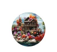 Phayah Chalet By The Sea - Ambientador de coche con aroma a lavanda, forma redonda, para colgar, tarjeta perfumada, 4 unidades, para cajones de armario de automóviles