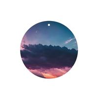 Phayah Clouds In The Sky - Ambientador de fragancia para coche, diseño de lavanda, forma redonda, para colgar en el interior del coche, 6 unidades