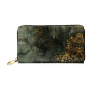 PHAYAH Clouds Under The Abyss - Cartera larga para mujer, con cremallera alrededor, de piel, gran capacidad, tarjetero de crédito