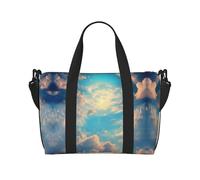 Phayah Cloudy Sky - Bolsa de viaje deportiva, bolsa de gimnasio, bolsa de hombro para fin de semana, para mujer, color negro, talla única, Negro, One Size