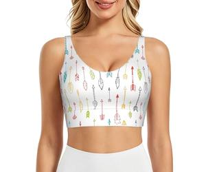 PHAYAH Colorido arte dibujado a mano con estampado de flechas de estilo bohemio, sujetadores deportivos para mujer, chaleco de yoga, almohadillas extraíbles para ejercicio, fitness, pilates, ropa de