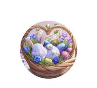 Phayah Colorido huevo conejo patrón lavanda aroma coche forma redonda colgante fragancia tableta interior coche ambientador fragancia 6p