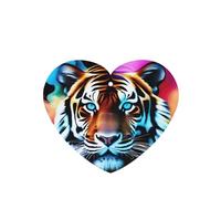 Phayah Colorido patrón de cabeza de tigre ahumado, aroma de lavanda, aroma de coche, forma de corazón, para colgar en la tableta, fragancia para el interior del coche, ambientador, 6