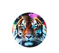 Phayah Colorido patrón de cabeza de tigre ahumado, aroma de lavanda, aroma de coche, forma redonda, para colgar en tableta, fragancia para interior de coche, ambientador de fragancia 6 unidades