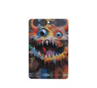 Phayah Colorido patrón de monstruo con aroma a lavanda, aroma de coche, rectangular, para colgar, fragancia para el interior del coche, ambientador de fragancia 6 unidades