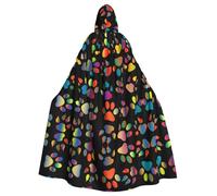 PHAYAH Colorido patrón de pata de perro con capucha para adultos, para bailes de máscaras, cosplay, Halloween, bruja, fiesta de Navidad
