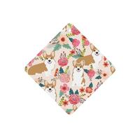 Phayah Corgi - Ambientador de coche con diseño de flores florales de primavera, aroma a lavanda, tarjeta cuadrada para colgar, tarjeta perfumada para colgar, 6 piezas para coches, armarios, zapatos