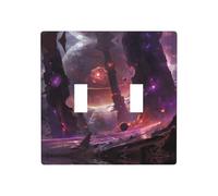 Phayah Cubierta decorativa para placa de pared con diseño de planeta extraño, cubierta de interruptor de luz de salida de doble palanca, 4.5 x 4.5 pulgadas