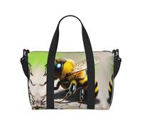 Phayah Cute Little Bee - Bolsa de viaje para fin de semana, gimnasio, para mujeres y niñas, resistente al agua, color negro, talla única, Negro, One Size