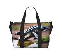 Phayah Deadly Rolling Croco - Bolsa de viaje de lona deportiva, bolsa de gimnasio, bolsa de hombro para fin de semana para mujer, Black, Talla única