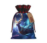 PHAYAH Deer In The Starry Sky - Bolsa de regalo de Navidad con cordón para cumpleaños, aniversarios y fiestas, dulces y bolsas de almacenamiento