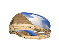 PHAYAH Diadema deportiva con diseño de pirámides de Egipto, adecuada para correr, yoga, baloncesto, banda elástica contra la humedad