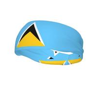 Phayah Diadema deportiva con patrón de bandera de Santa Lucía, adecuada para correr, yoga, baloncesto, banda elástica para la humedad