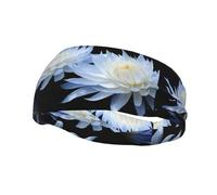 Phayah Diadema deportiva con patrón de orquídea nevada que absorbe la humedad para hombres y mujeres, correr, ciclismo, yoga, entrenamiento