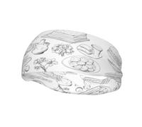 Phayah Diadema deportiva con patrón de verduras y pasta, absorbe la humedad, para hombres y mujeres, correr, ciclismo, yoga, fitness, entrenamiento