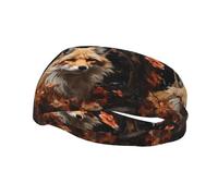 Phayah Diadema deportiva con patrón de zorro y flores, adecuada para correr, yoga, baloncesto, banda elástica para la humedad