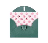 PHAYAH Divertidas tarjetas de felicitación en blanco con diseño de cara de cerdo rosa con sobres, 10 x 15 cm, tarjetas de agradecimiento para Navidad, vacaciones, cumpleaños, graduación, aniversario