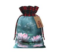 PHAYAH Dos bolsas de regalo de flores de loto rosas con cordón se utilizan para embalaje de regalo de cumpleaños y fiesta, una opción ideal para familiares y amigos