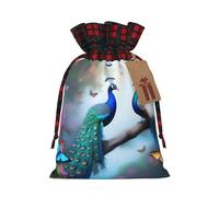 PHAYAH Dos coloridas bolsas de regalo con cordón de pavos reales se utilizan para embalaje de regalo de cumpleaños y fiesta, una opción ideal para familiares y amigos