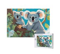 Phayah Dos rompecabezas de koalas felices de 1000 piezas para rompecabezas de madera, para familia, amigos, decoración del hogar, arte de pared, 29.5 x 19.7 pulgadas