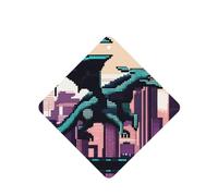 Phayah Dragon In The City - Ambientador cuadrado con aroma a lavanda para coche, 6 unidades