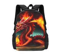 PHAYAH Dragon King In Fire - Mochila ligera para laptop de 16.5 pulgadas para niñas y mujeres, mochila informal para el regreso a la escuela