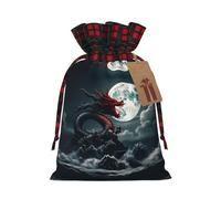 PHAYAH Dragon On The Mountain - Bolsa de regalo de Navidad con cordón para cumpleaños, aniversarios y fiestas, dulces y bolsas de almacenamiento
